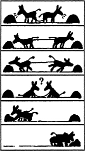 二頭のロバの絵